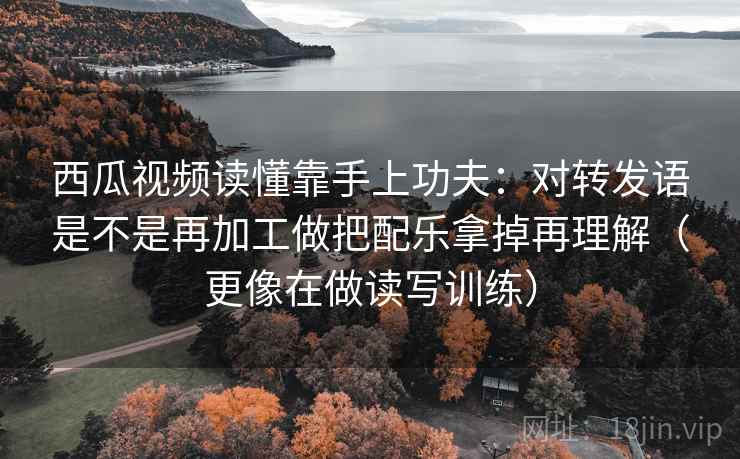 西瓜视频读懂靠手上功夫：对转发语是不是再加工做把配乐拿掉再理解（更像在做读写训练）