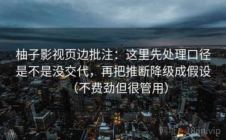 柚子影视页边批注：这里先处理口径是不是没交代，再把推断降级成假设（不费劲但很管用）
