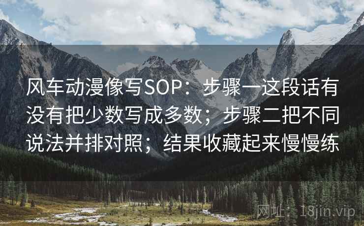 风车动漫像写SOP：步骤一这段话有没有把少数写成多数；步骤二把不同说法并排对照；结果收藏起来慢慢练
